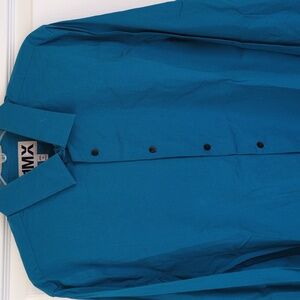 Express 1MX Fitted Shirt in Vibrant Blue